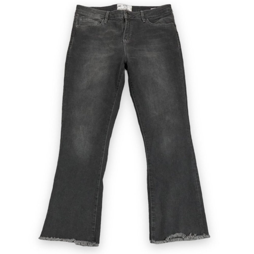 Free People Black Washed Boyfriend Jeans